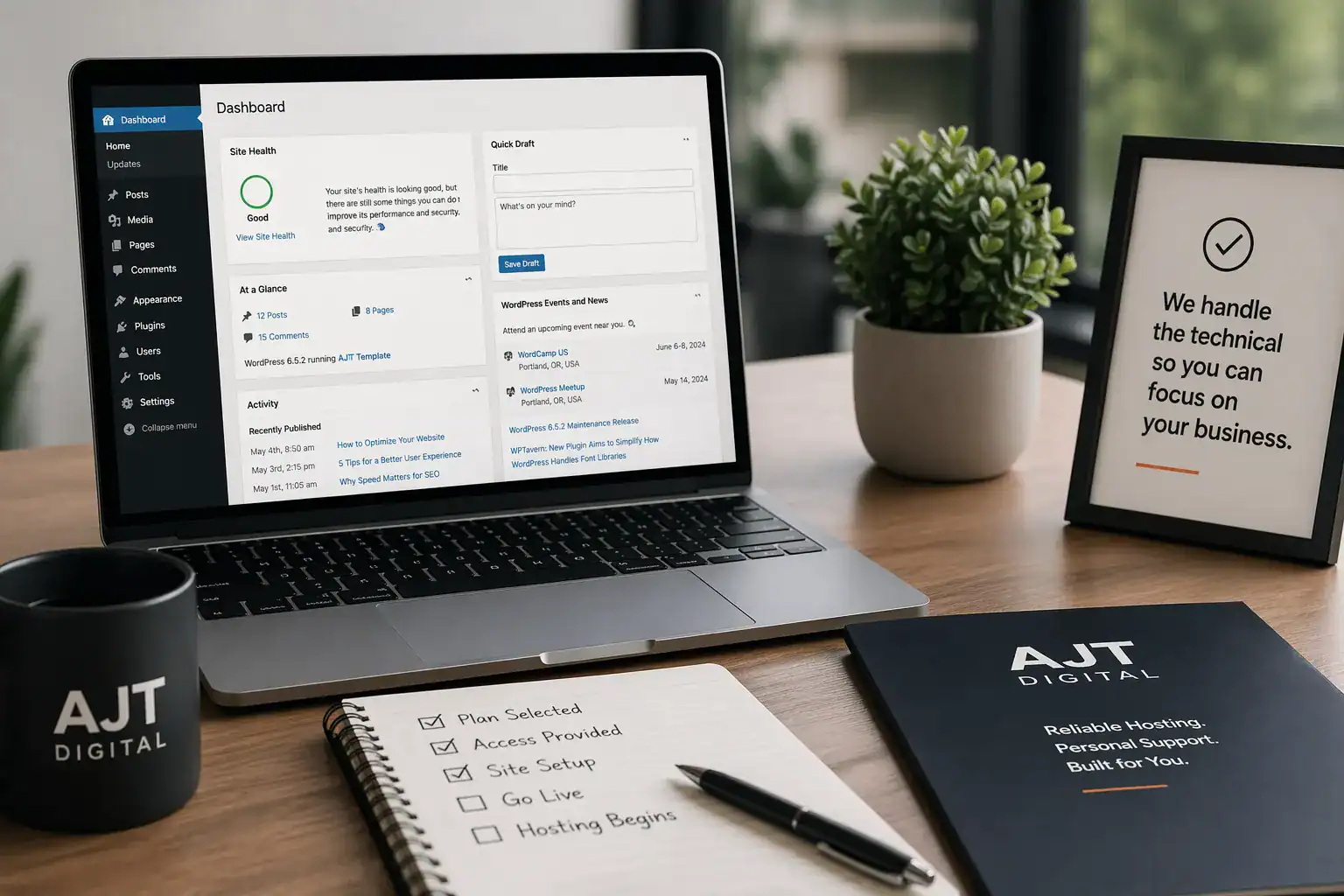 managed wordpress hosting with AJT Digital Designs